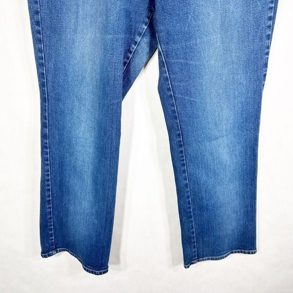 Venezia Plus Size 20 Jeans Blue‎ Denim Wide Straight Cotton Stretch Solid 683 - Picture 3 of 8